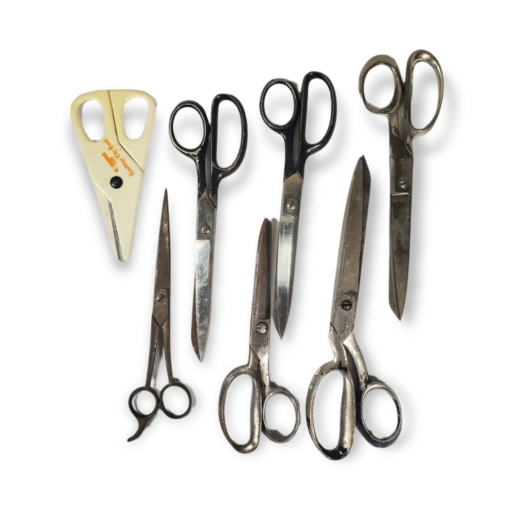 Lot of 7 Vintage Keen Kutter REX Wilbert Scissors Made in USA Germany Italy